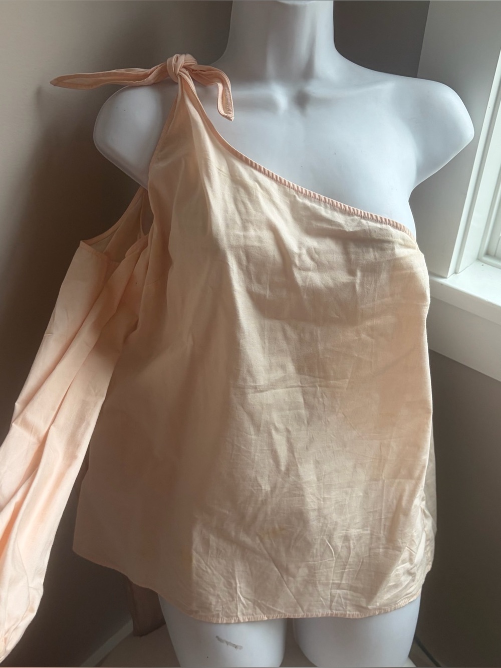 L’ACADEMIE cotton pink peach one shoulder top